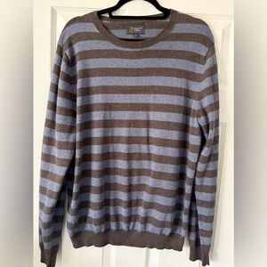 Wallin & Bros Cashmere and Cotton  Striped Crewneck Sweater